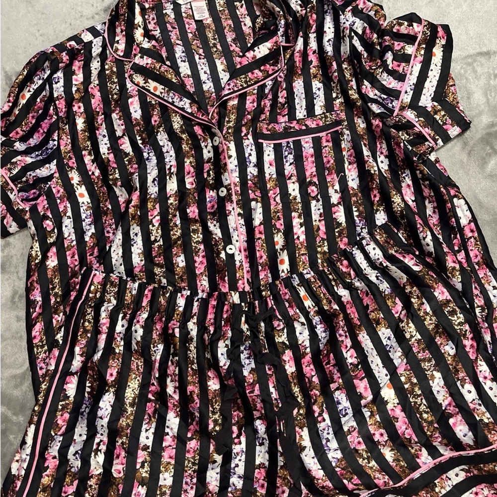 Victoria's Secret Striped Floral Pajama Set